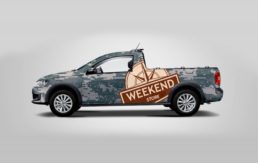 Weekend Store ploteo camioneta dise&ntilde;o gr&aacute;fico