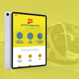 Autotransporte 21 tablet diseño página web Minds Estudio